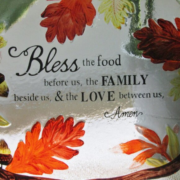 Fall Leaves Blessings Glass Food Tray - 14-1/2" x 10" - Picture 2 of 5